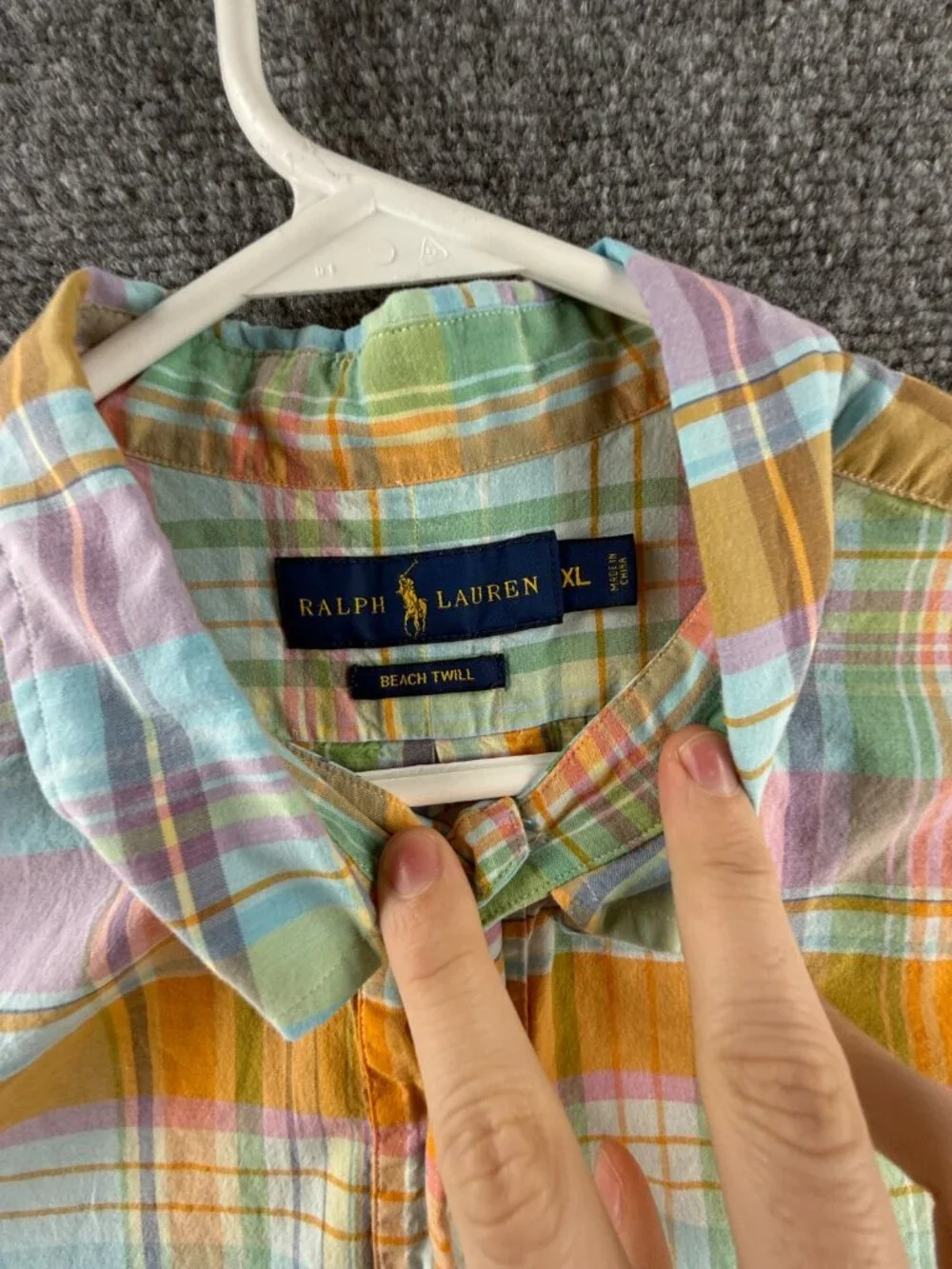 Polo Ralph Lauren ` Twill Plaid Colorful XL Short Sleeve Pullover Light